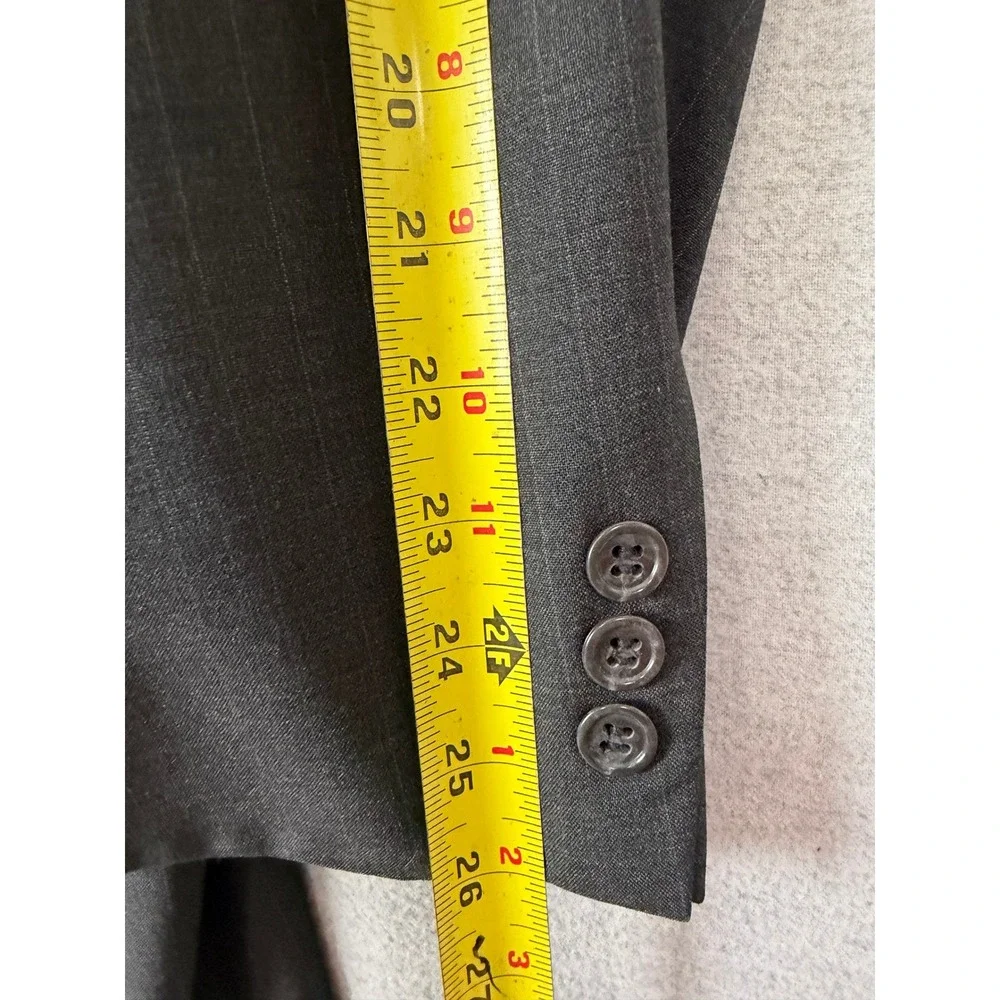 Brooks Brothers BrooksEase Grey Pinstripe Wool Blazer Sport‎ Coat 44 Long 44L